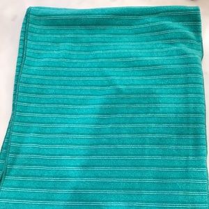 teal green blue striped Patagonia scarf